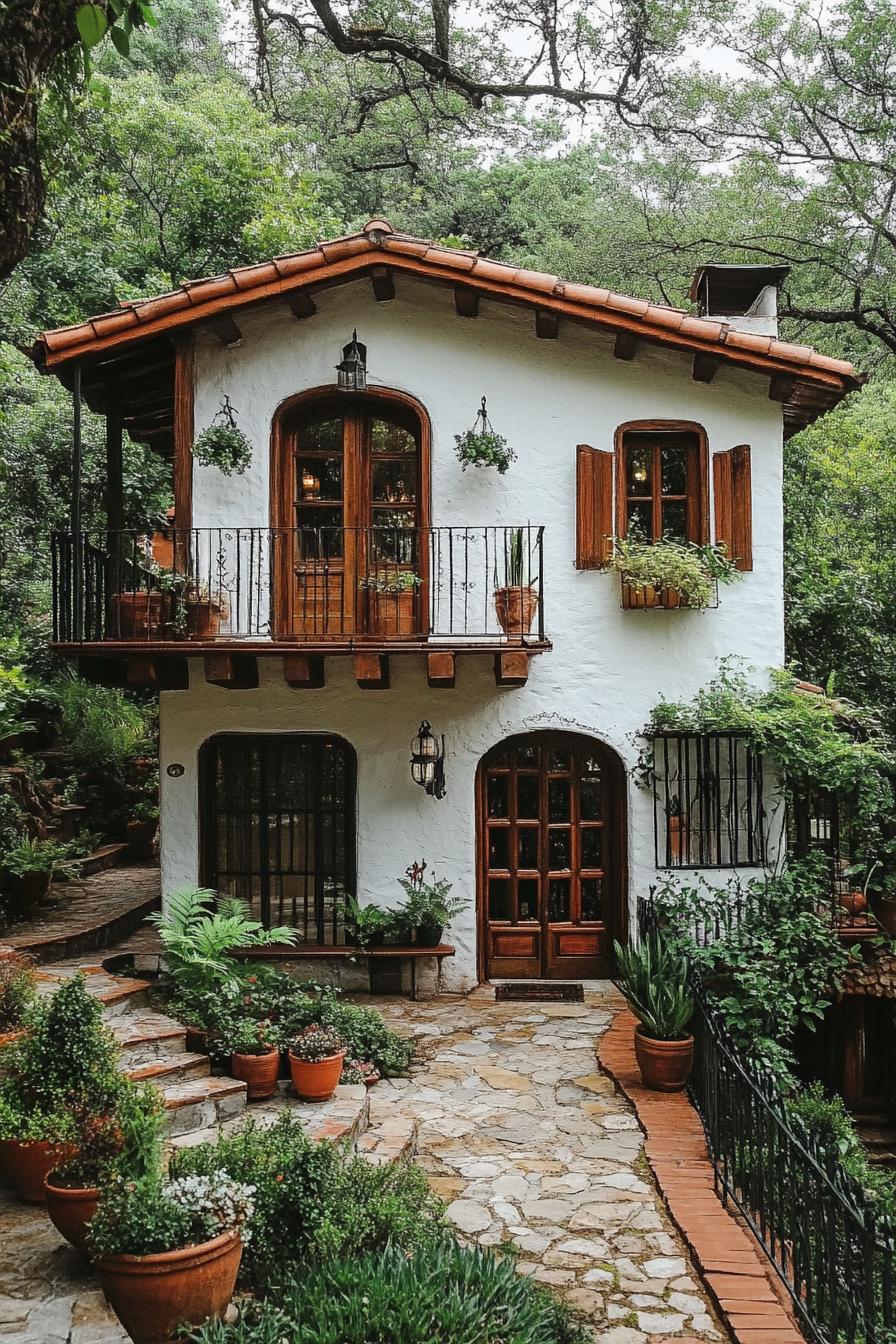 Charming Spanish cottage nestled in lush greenery