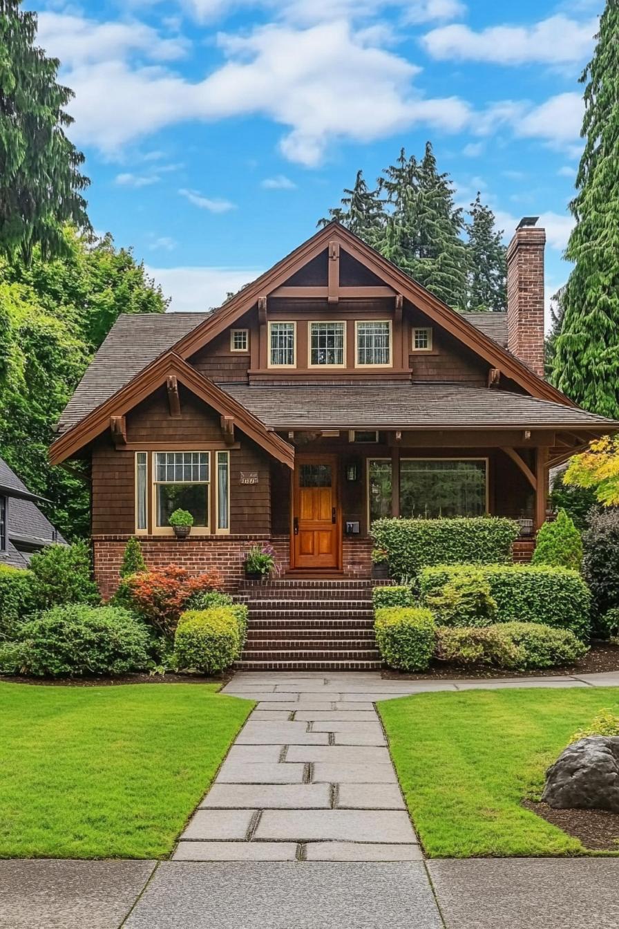 Craftsman cottage with lush surroundings