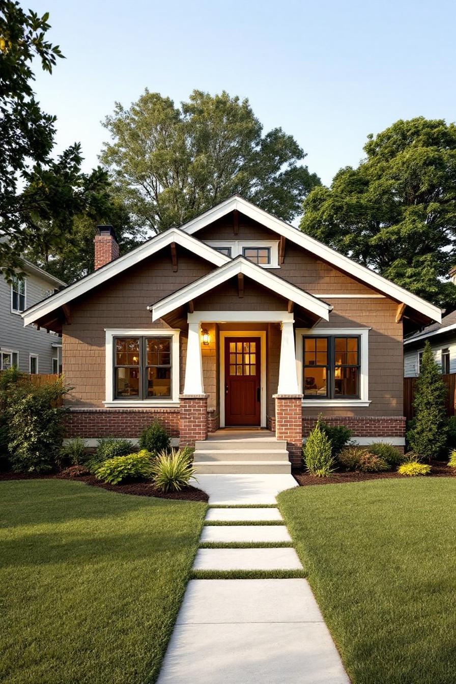 Charming cottage with brick walls and a welcoming porch