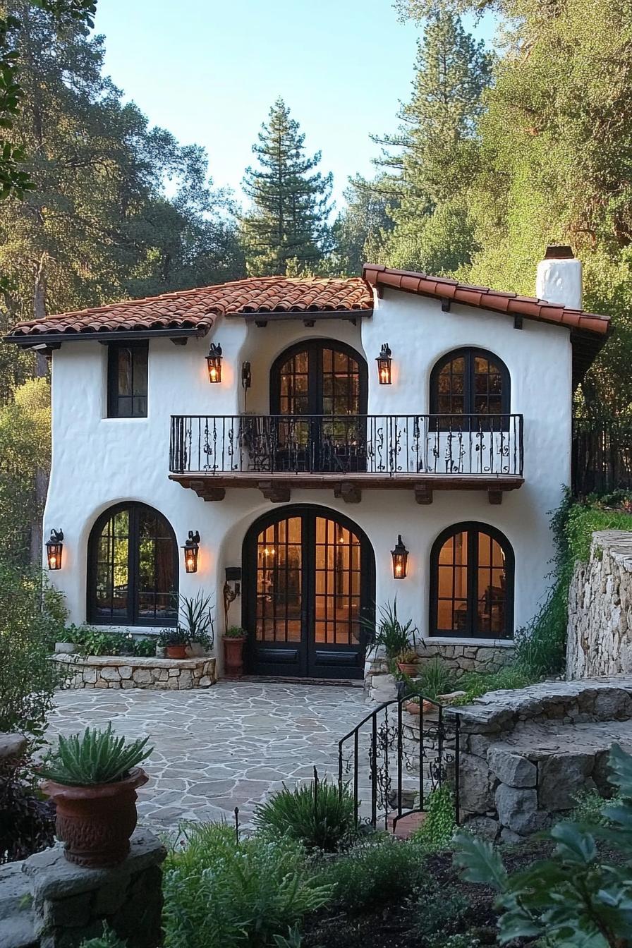 Charming Spanish-style cottage with rustic details