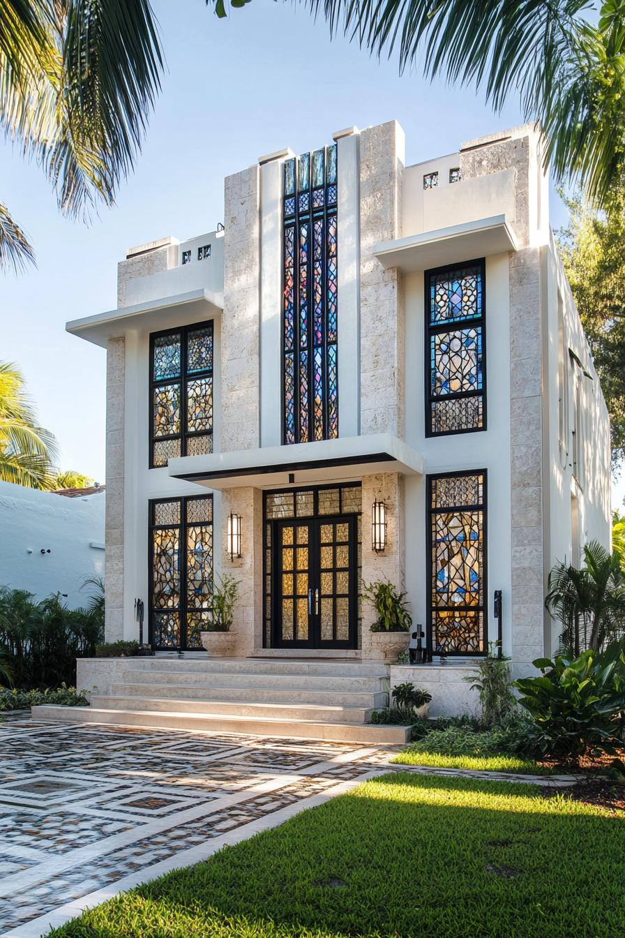 A stunning Art Deco house with stained glass windows