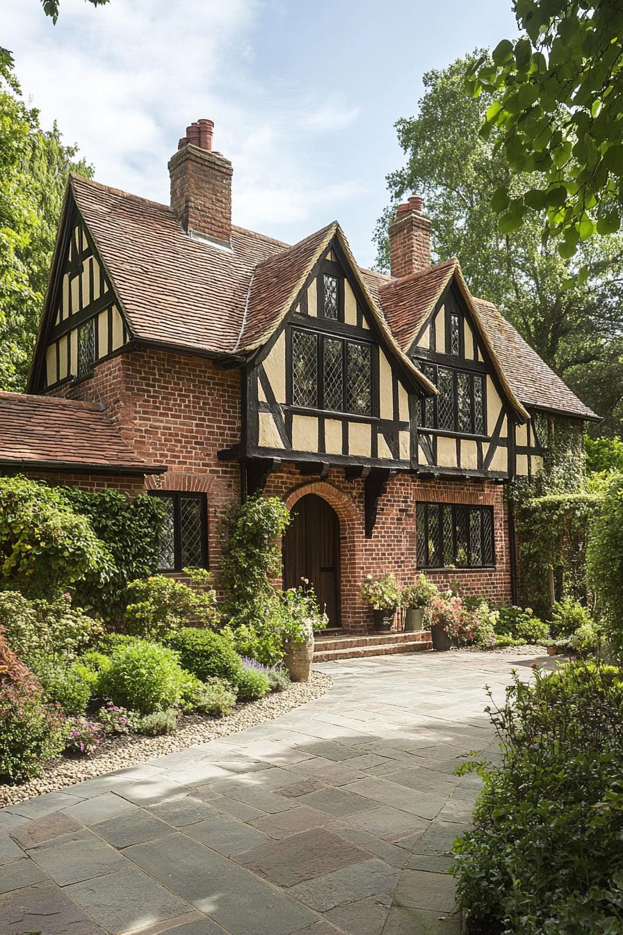 Charming Tudor-style house with brick and timber accents