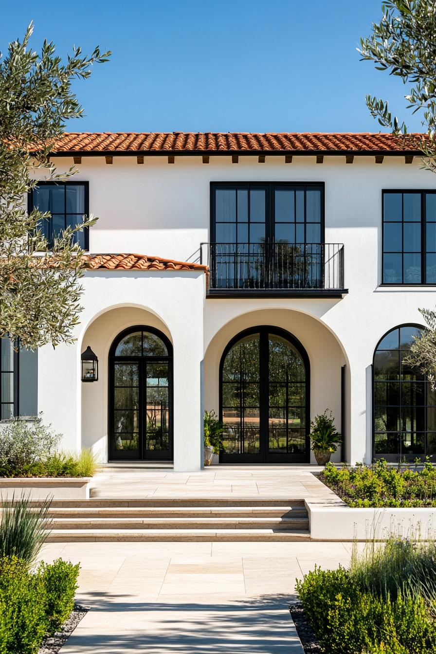 Elegant villa with arched windows and a terracotta roof