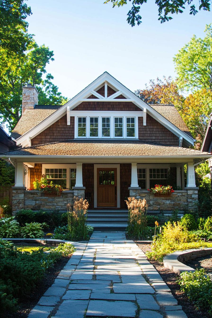 Charming cottage with a welcoming porch and lush garden