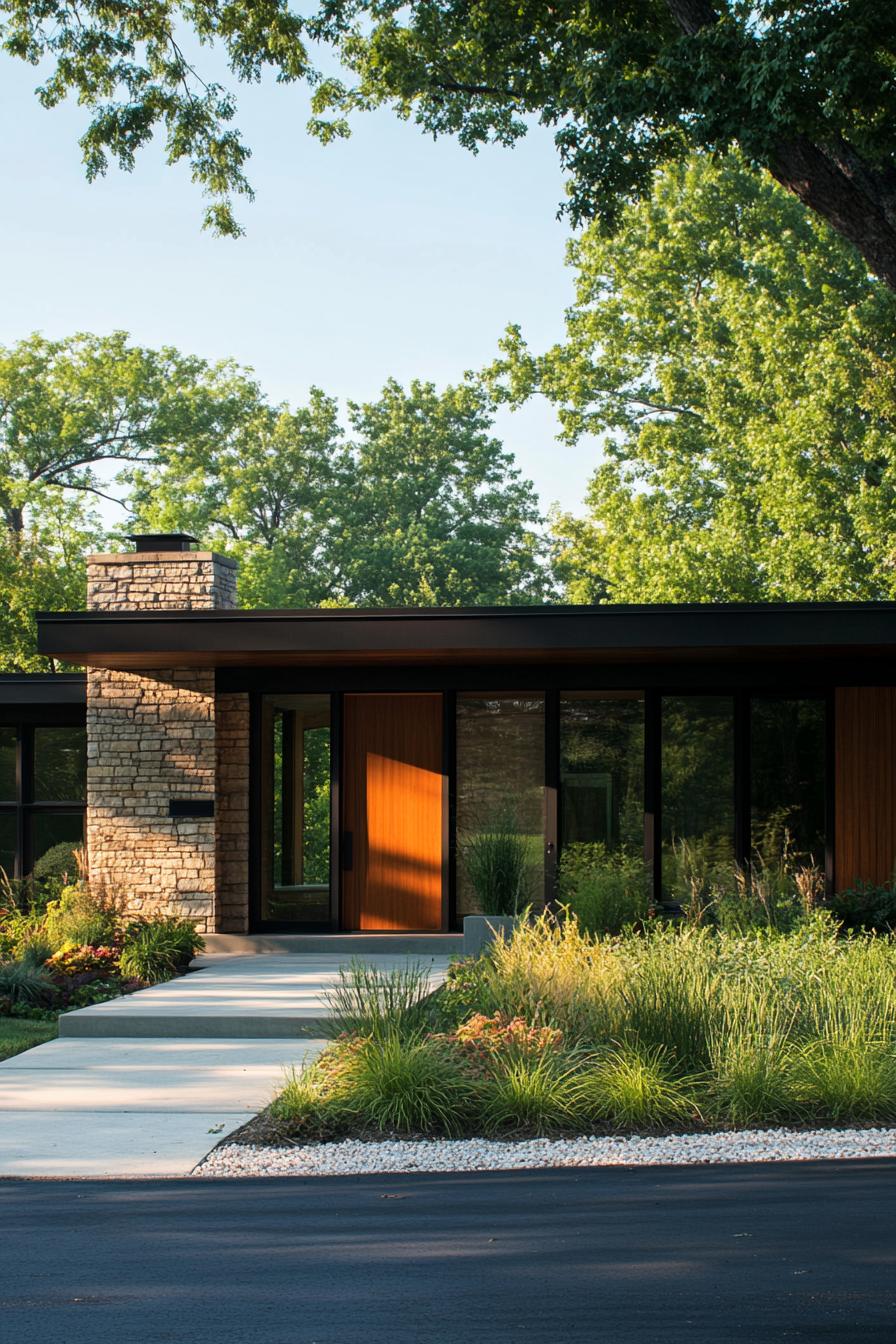 Chic mid-century house nestled in lush greenery