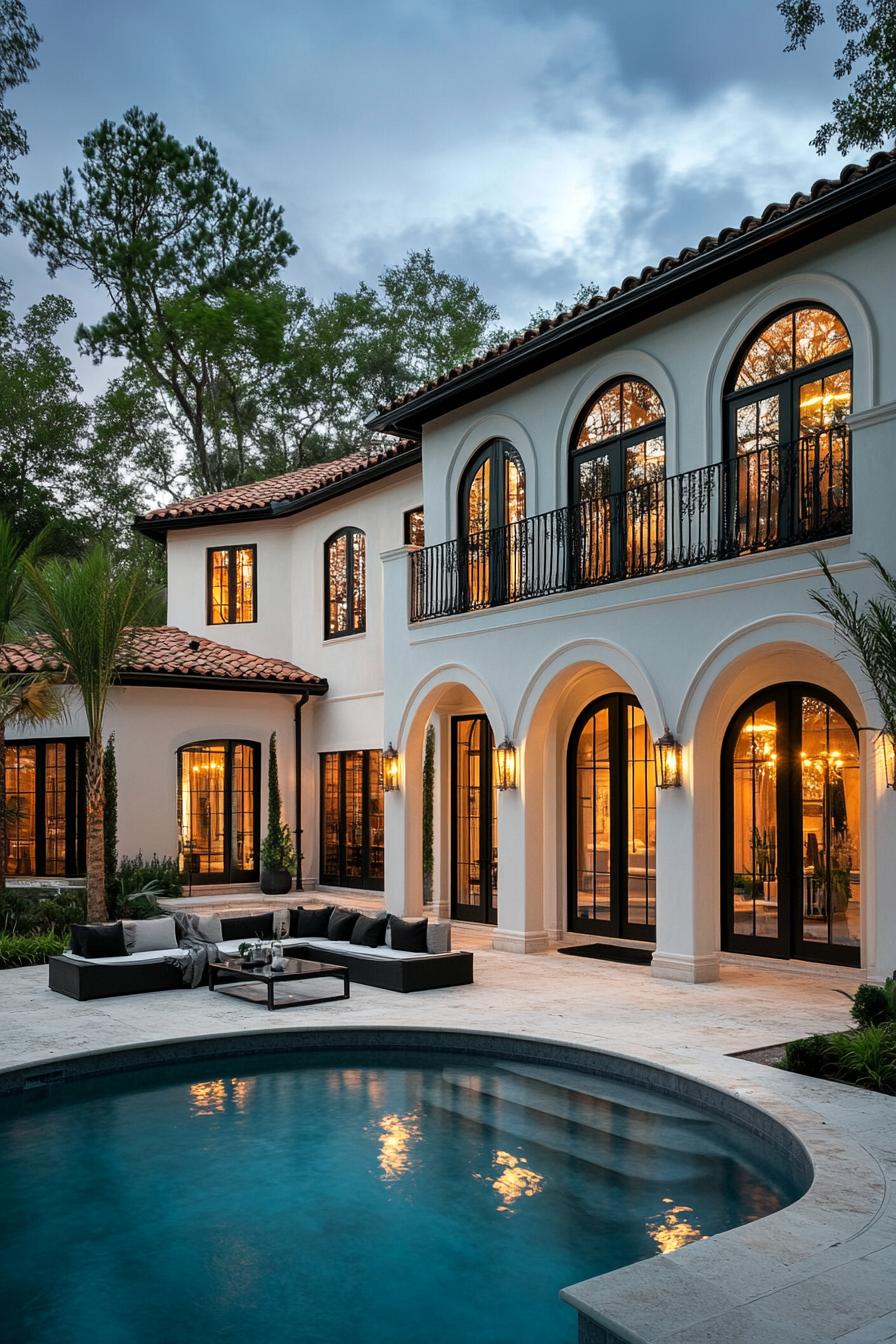 Elegant Italian villa with pool and arches