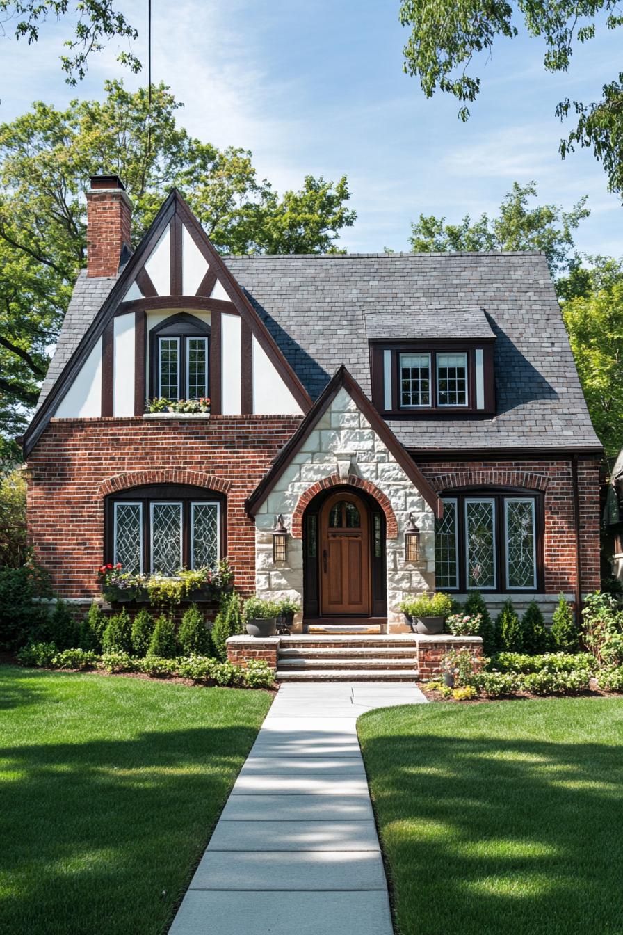 Charming Tudor cottage with brick and timber details