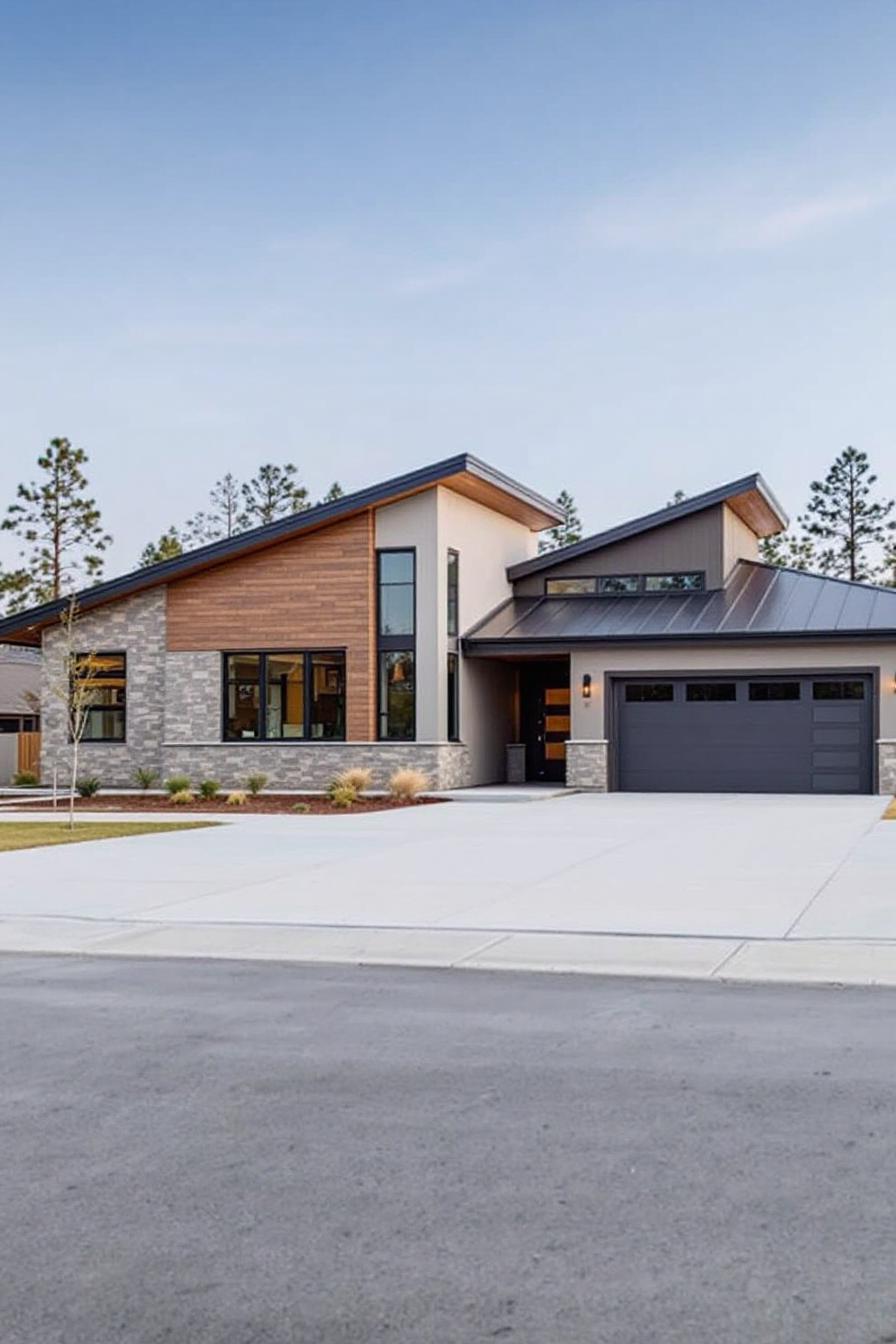 Contemporary house with a skillion roof