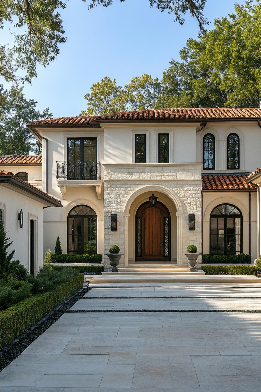 Elegant villa with arches and a terracotta roof