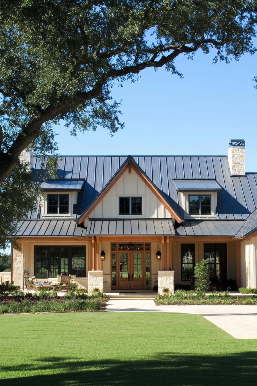 Charming southern house with a metal roof and welcoming porch