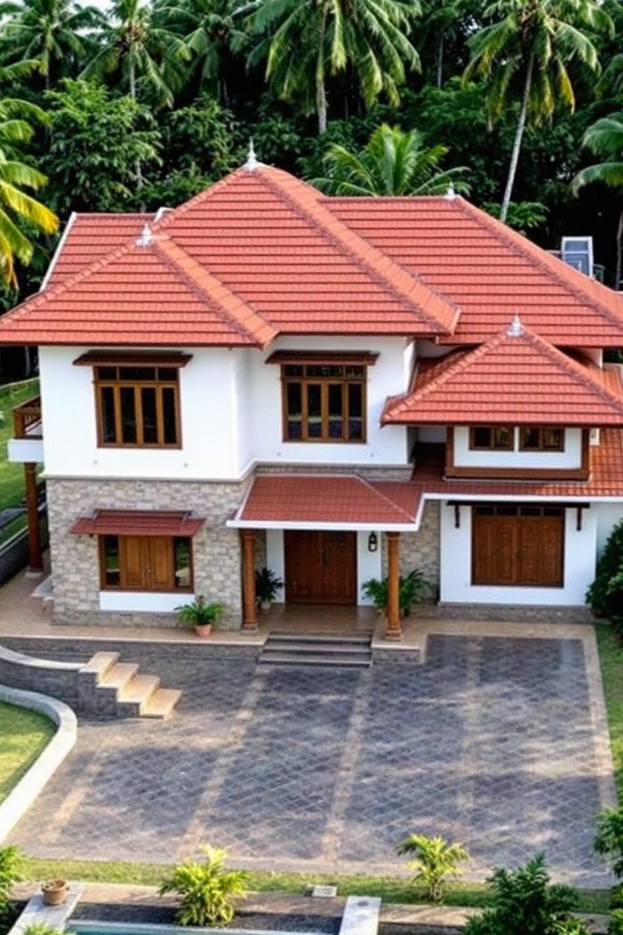 Charming Kerala-style house with red-tiled roof