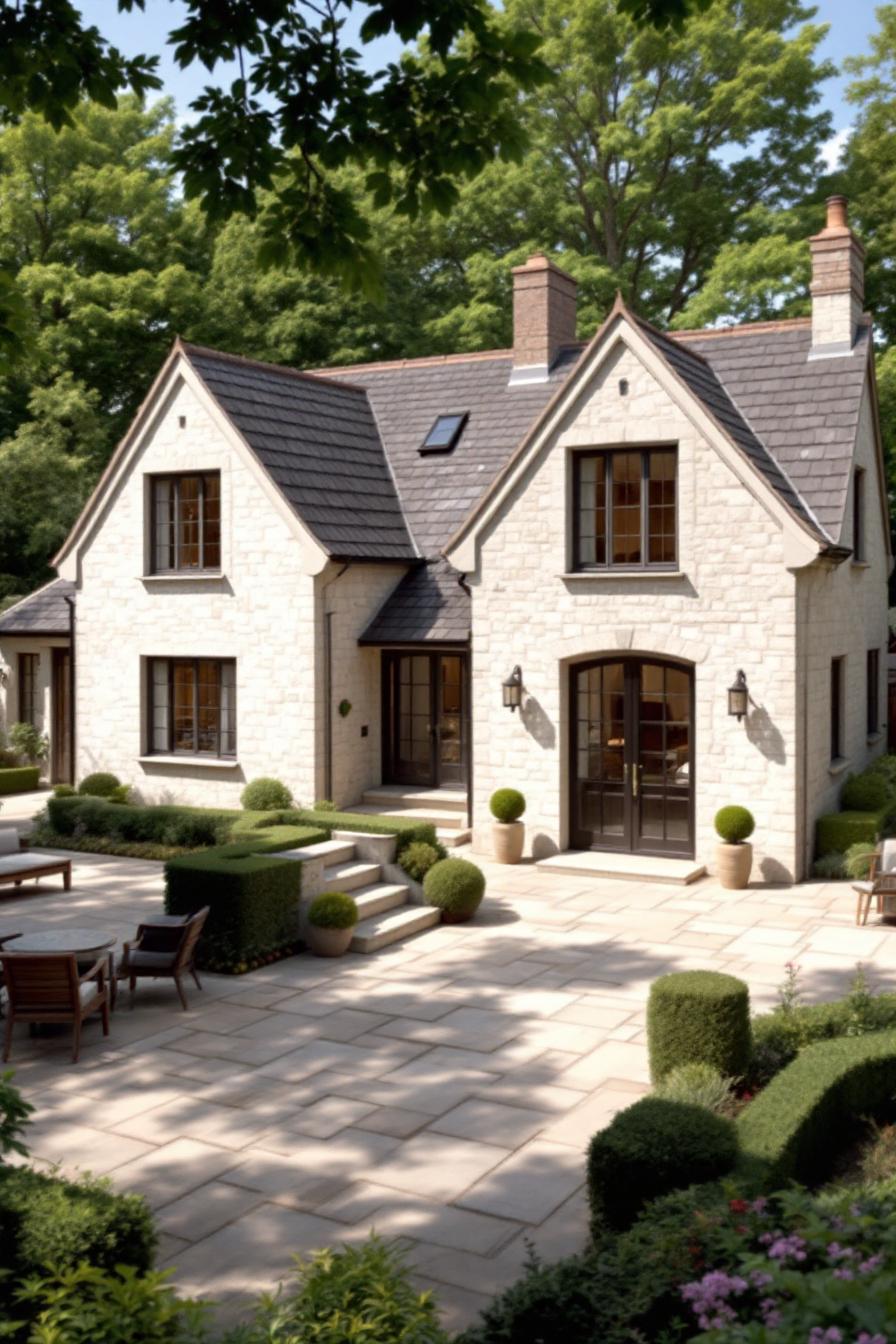 Charming stone cottage with manicured garden