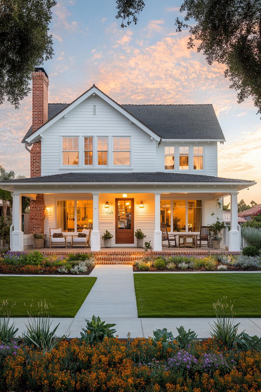 Inviting coastal house with a wide porch and bright windows