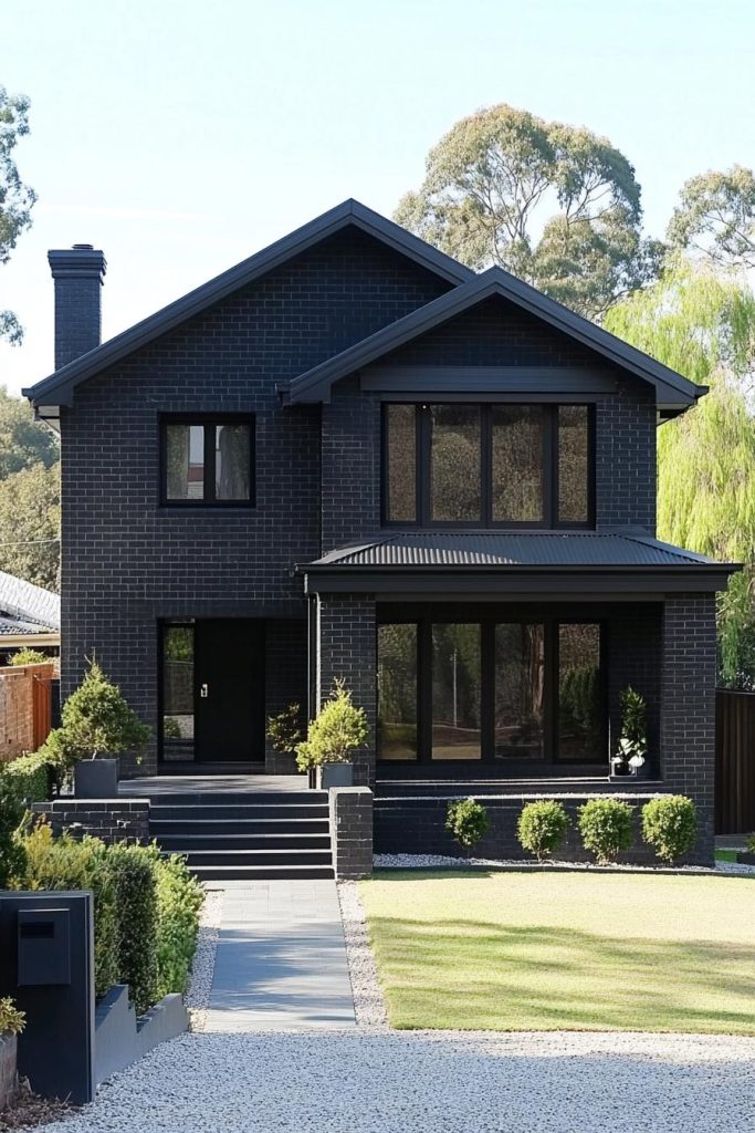 76 Black Brick Houses with Serious Curb Appeal