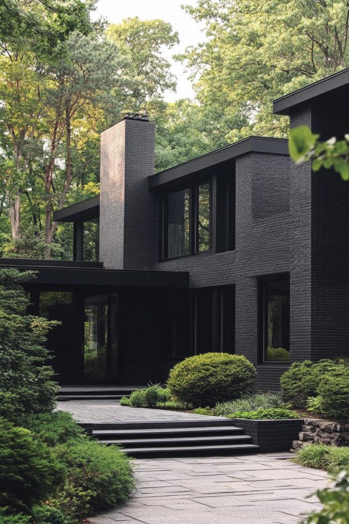 76 Black Brick Houses with Serious Curb Appeal