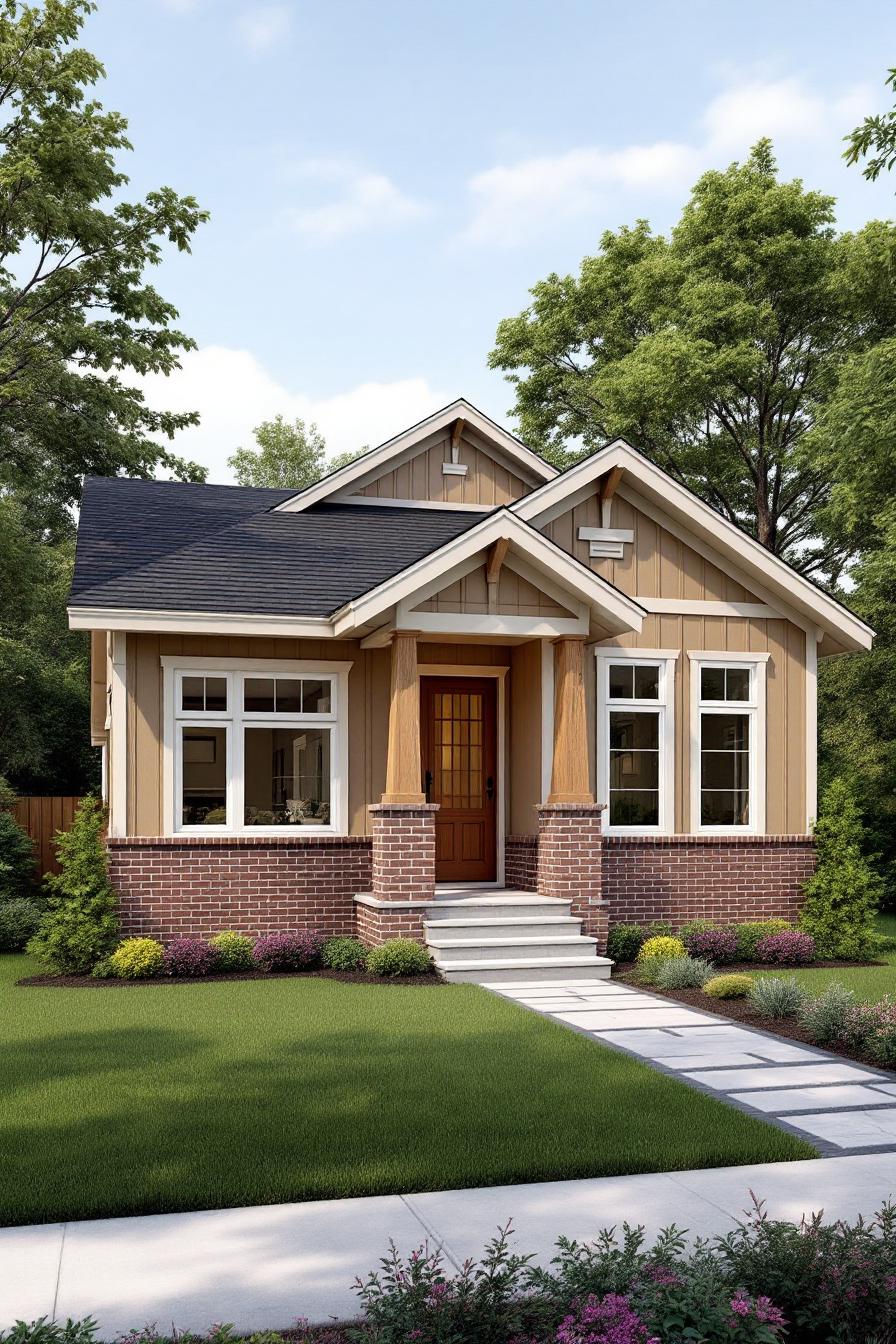 Classic cottage surrounded by greenery