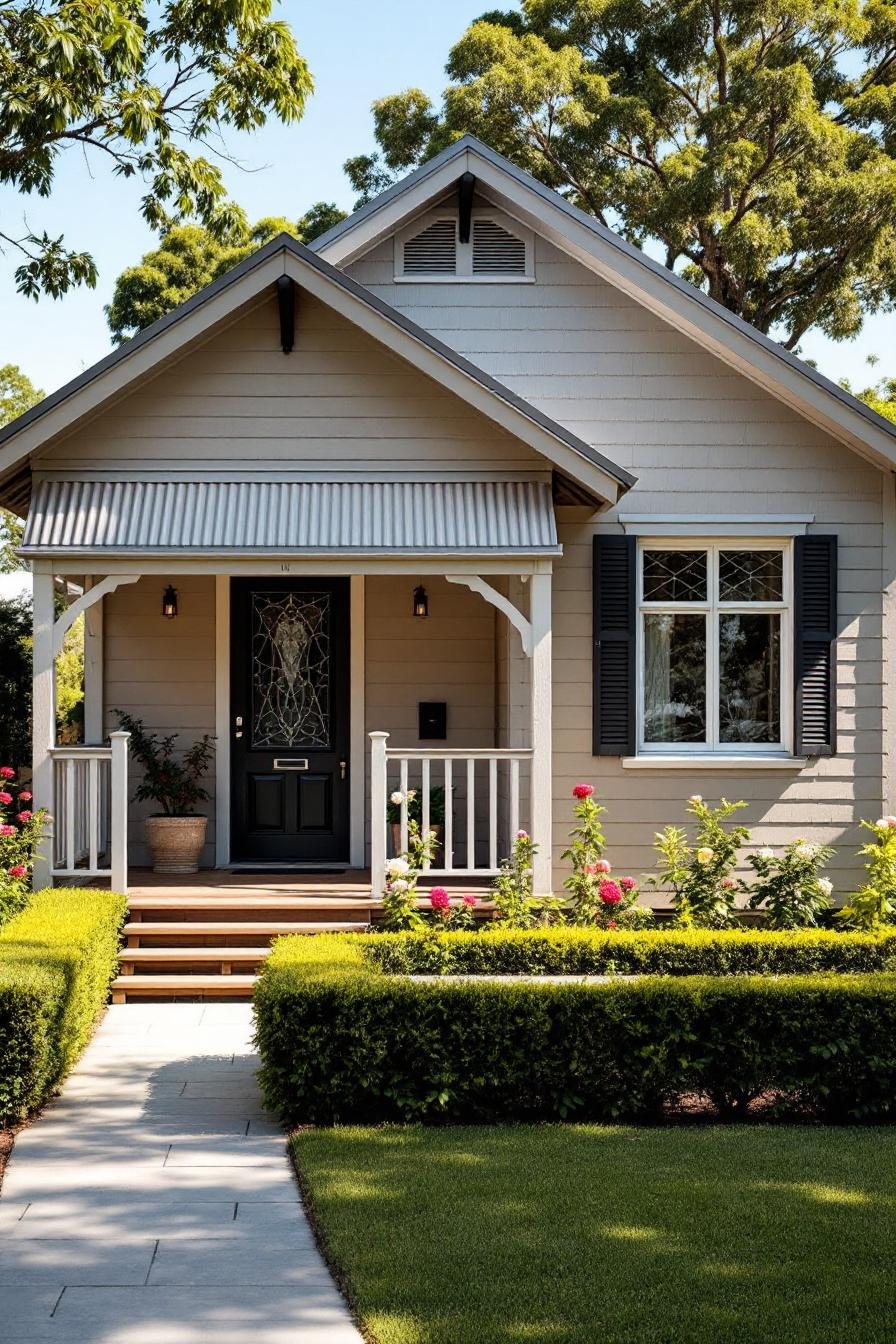 Charming small cottage with a front porch and garden