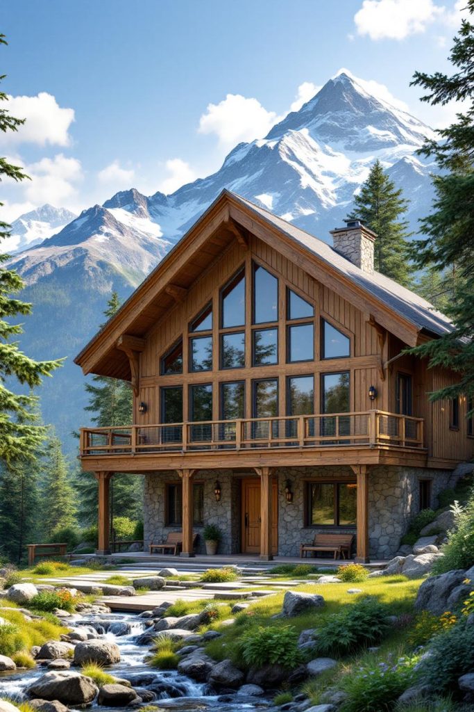 View of 38 Stunning Luxury Mountain Dream Homes