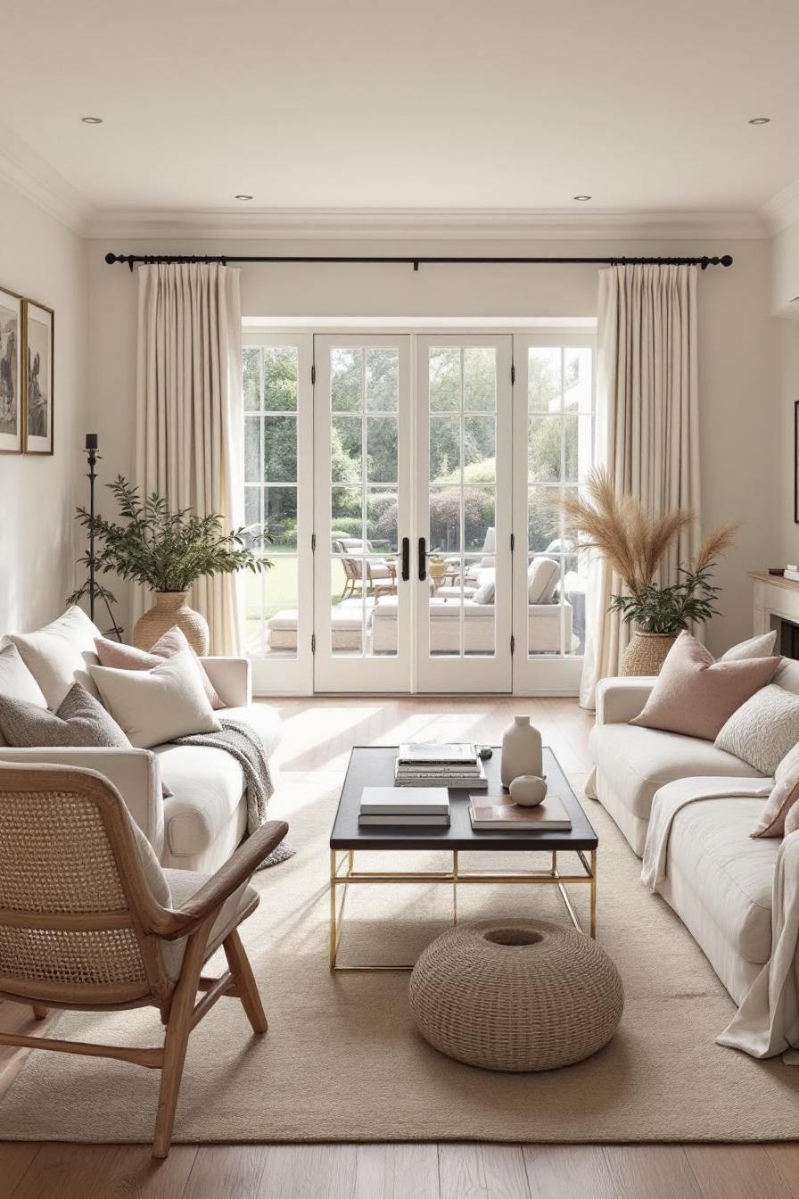 Bright and stylish French-inspired living room
