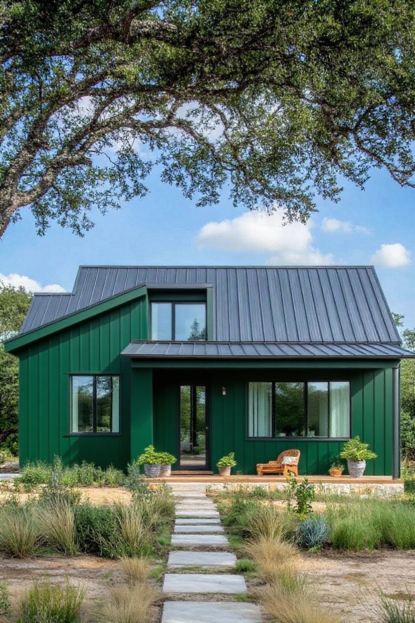 change house color to forest green