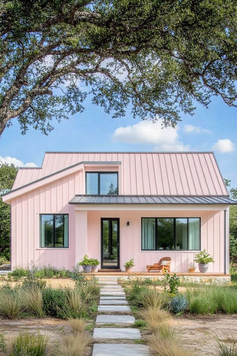 change house color to pale pink