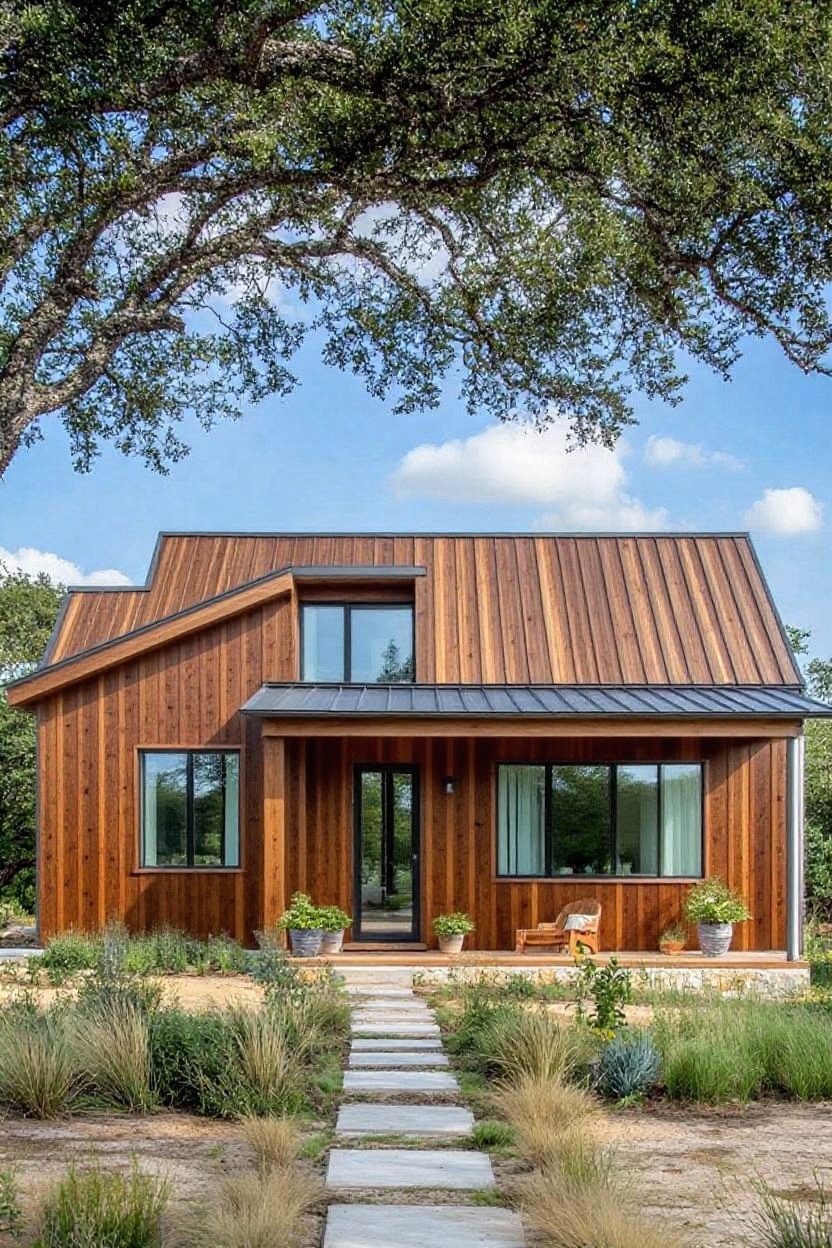 change house siding to stained wood