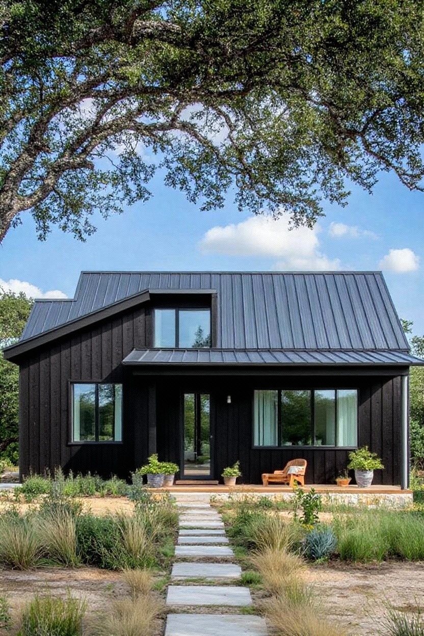 change house siding to black charred oak