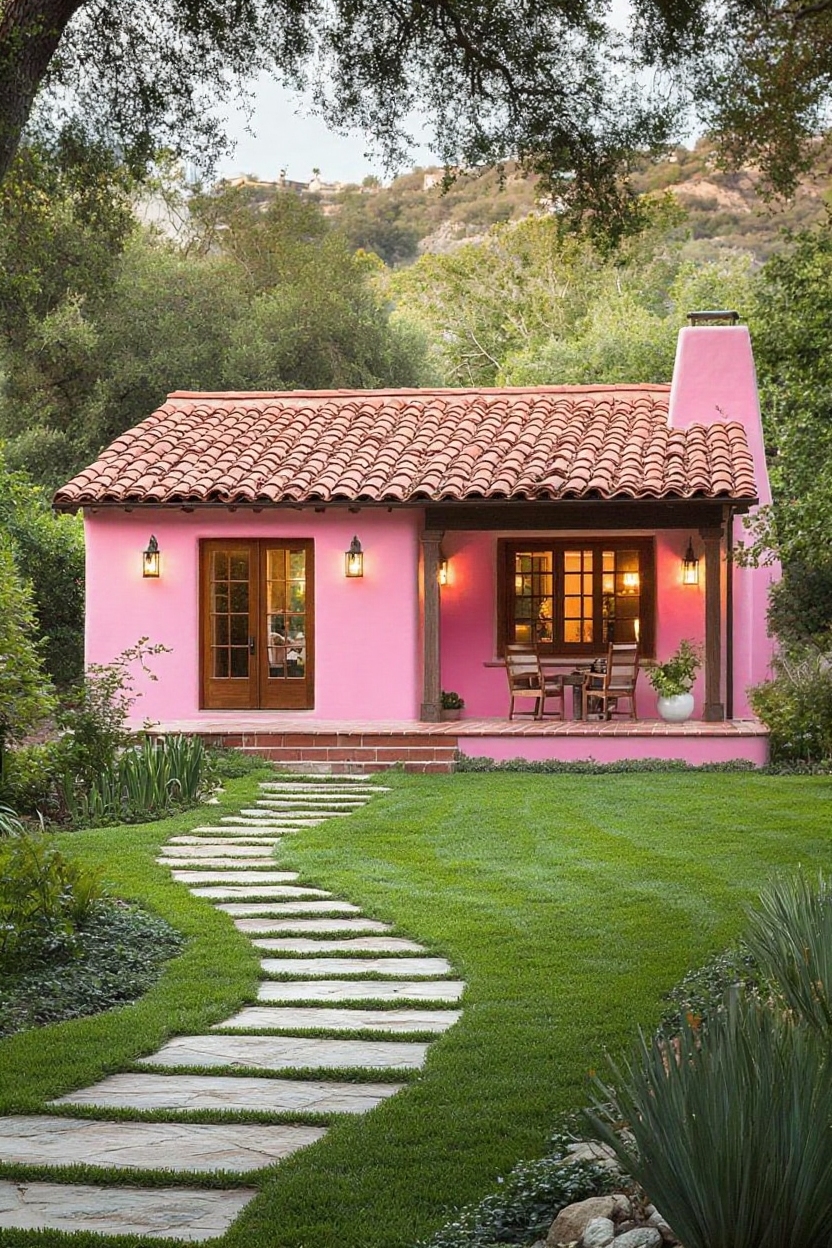 change house color to pink paint