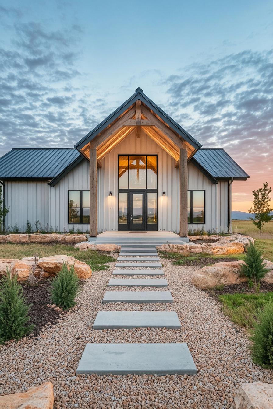 Rustic barndominium with a modern twist