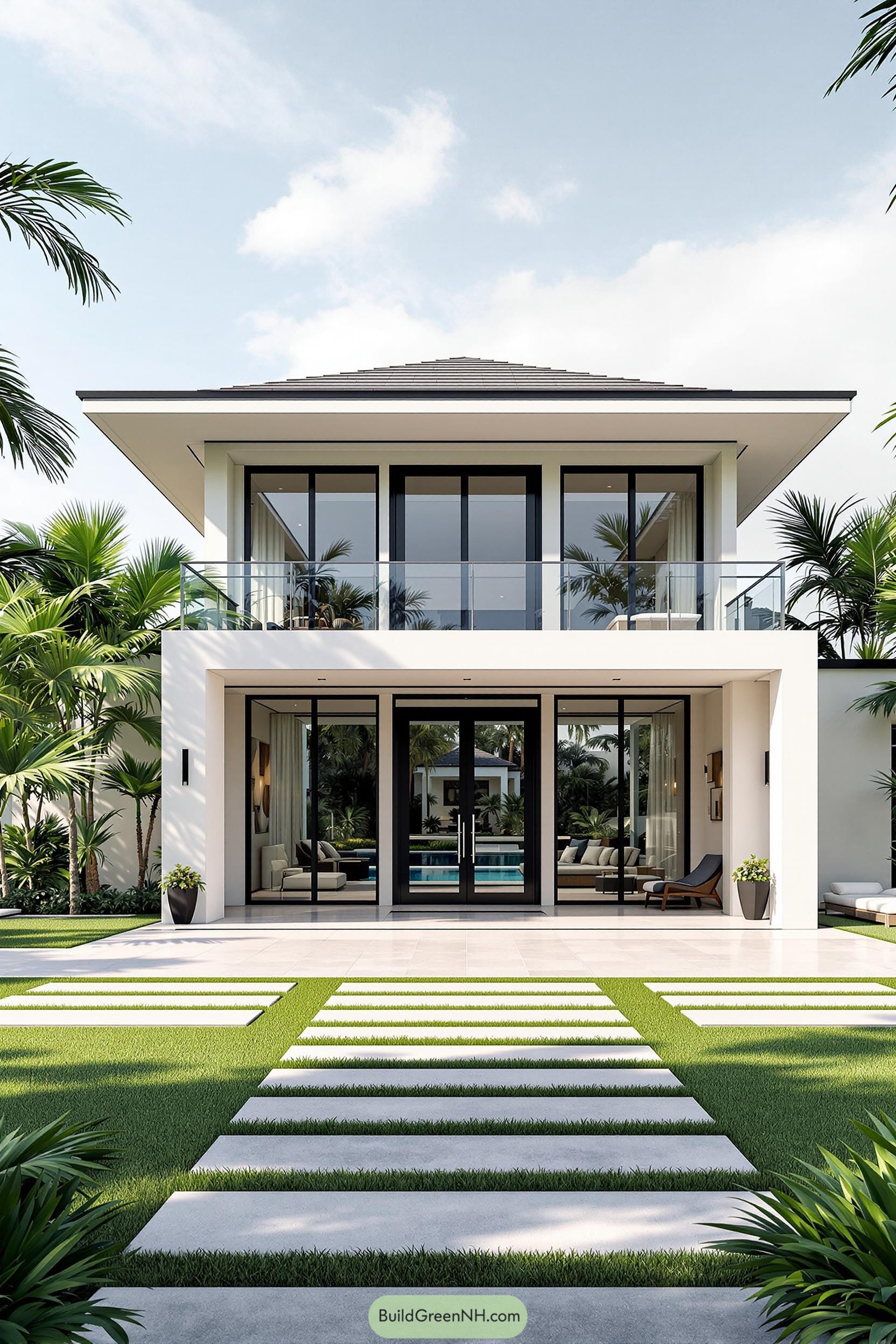Contemporary mansion with a tropical vibe