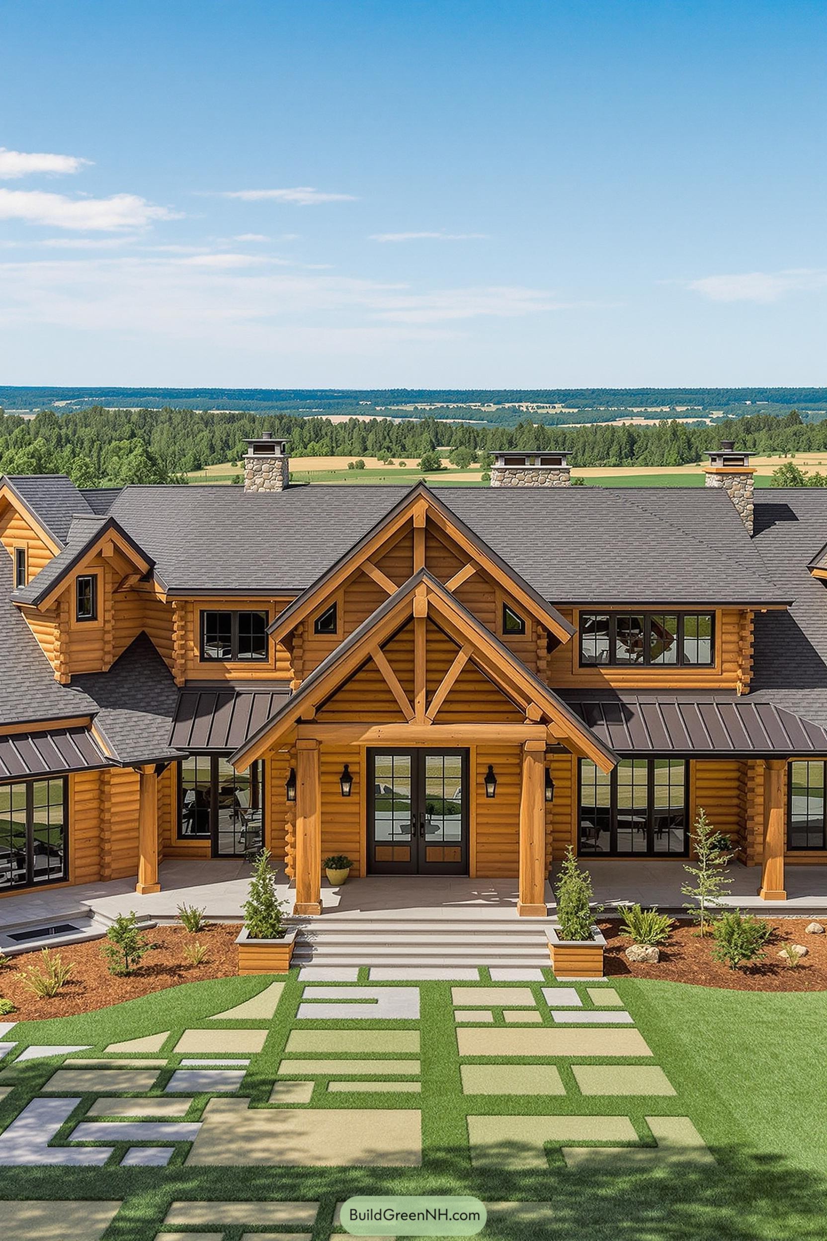 Contemporary log cabin with a twist