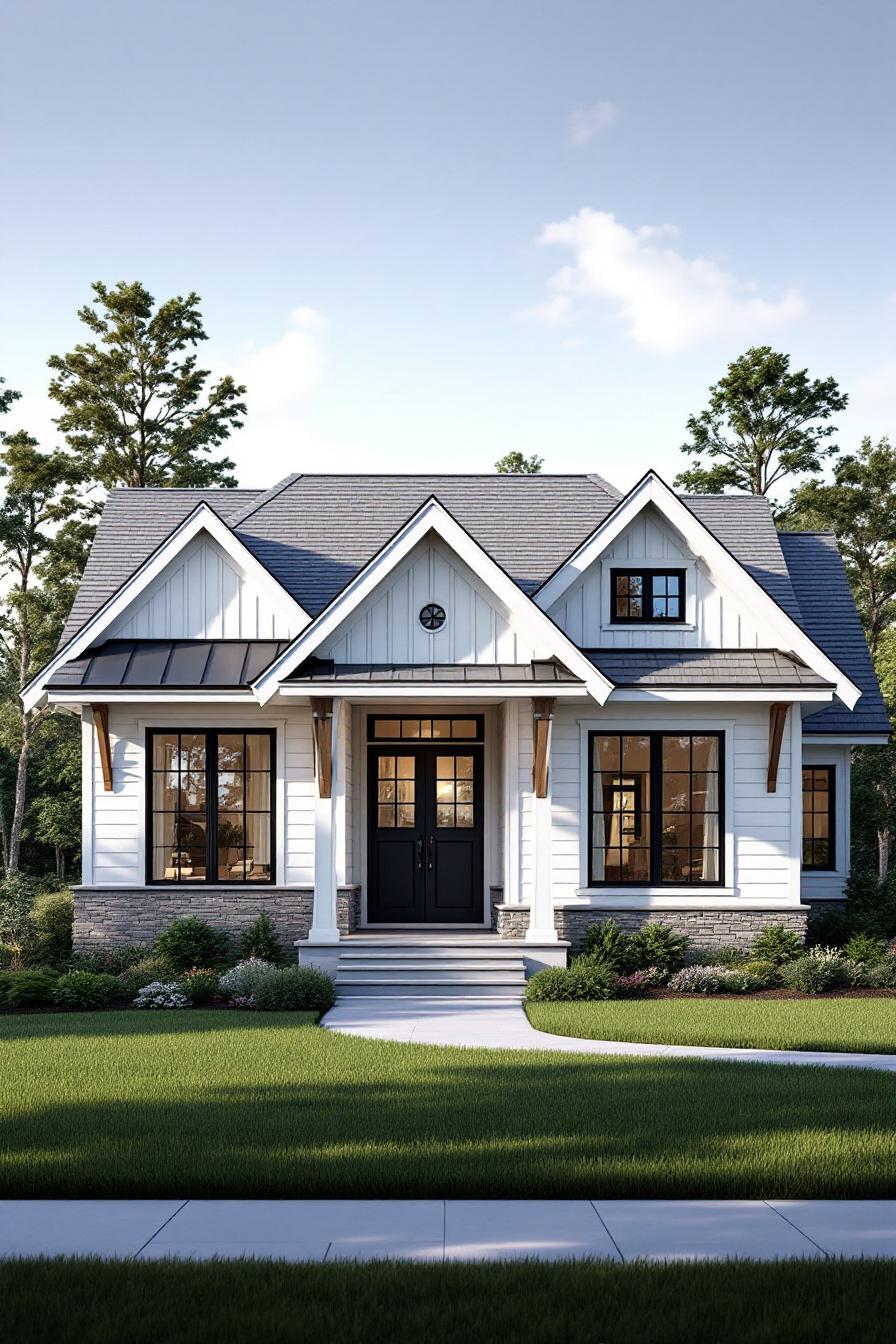 A cozy, white Craftsman house with a welcoming porch
