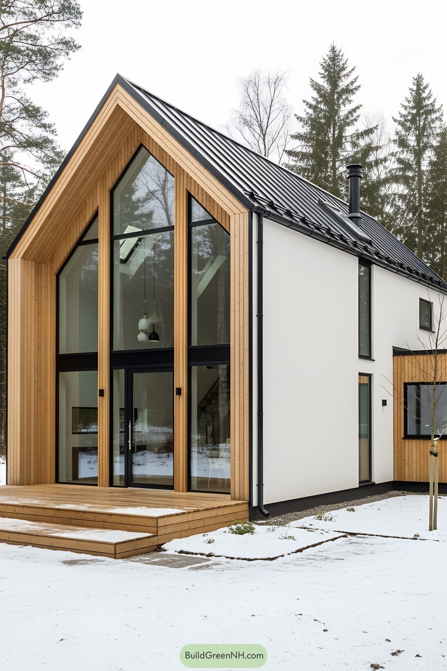 Sleek Scandinavian house with large windows