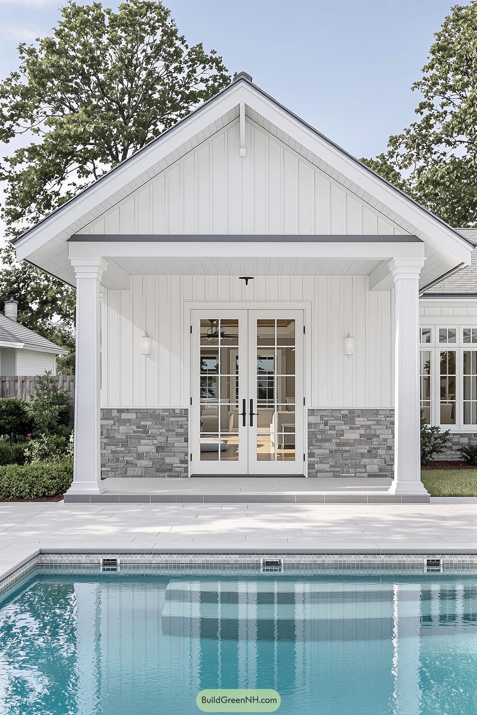 Stylish pool house with a modern design