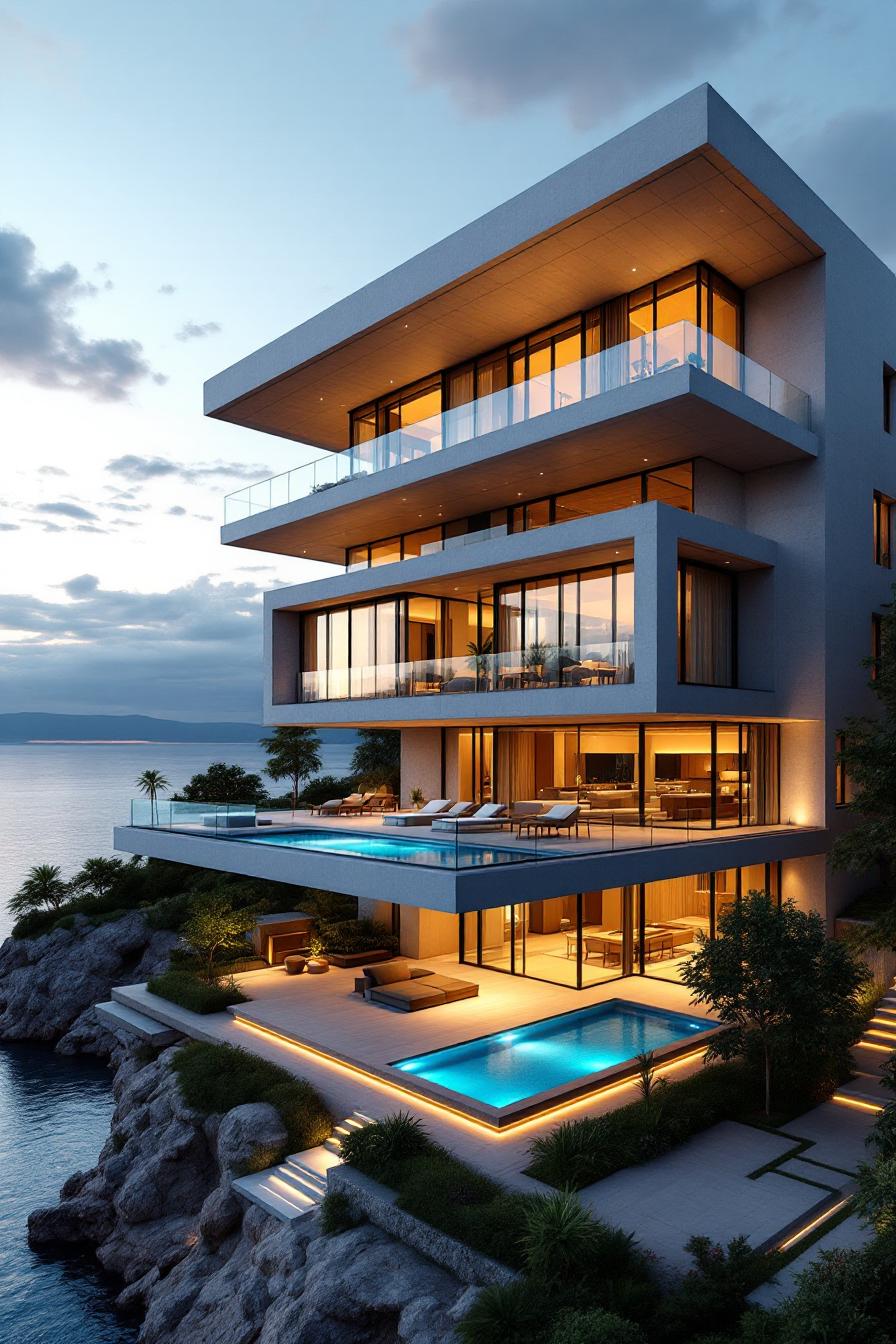 Stunning contemporary villa with expansive ocean views