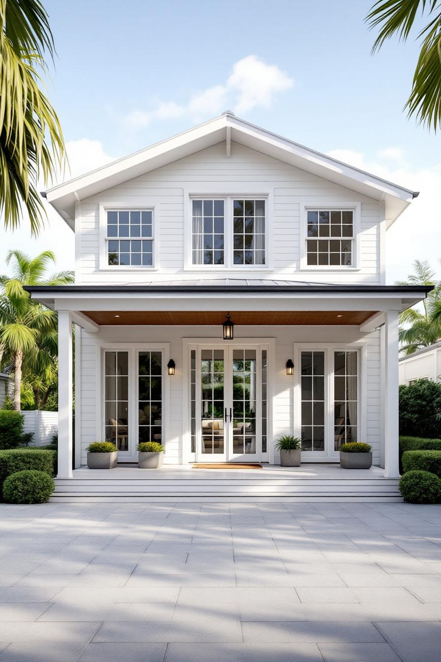 Charming white house with a welcoming porch