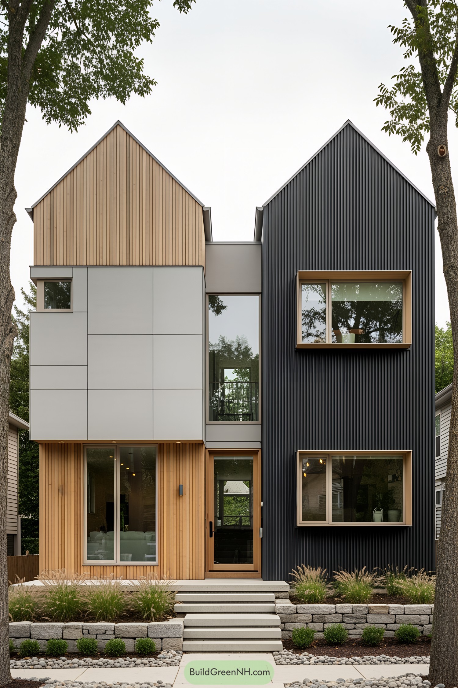 Contemporary Scandinavian-style farmhouse exterior