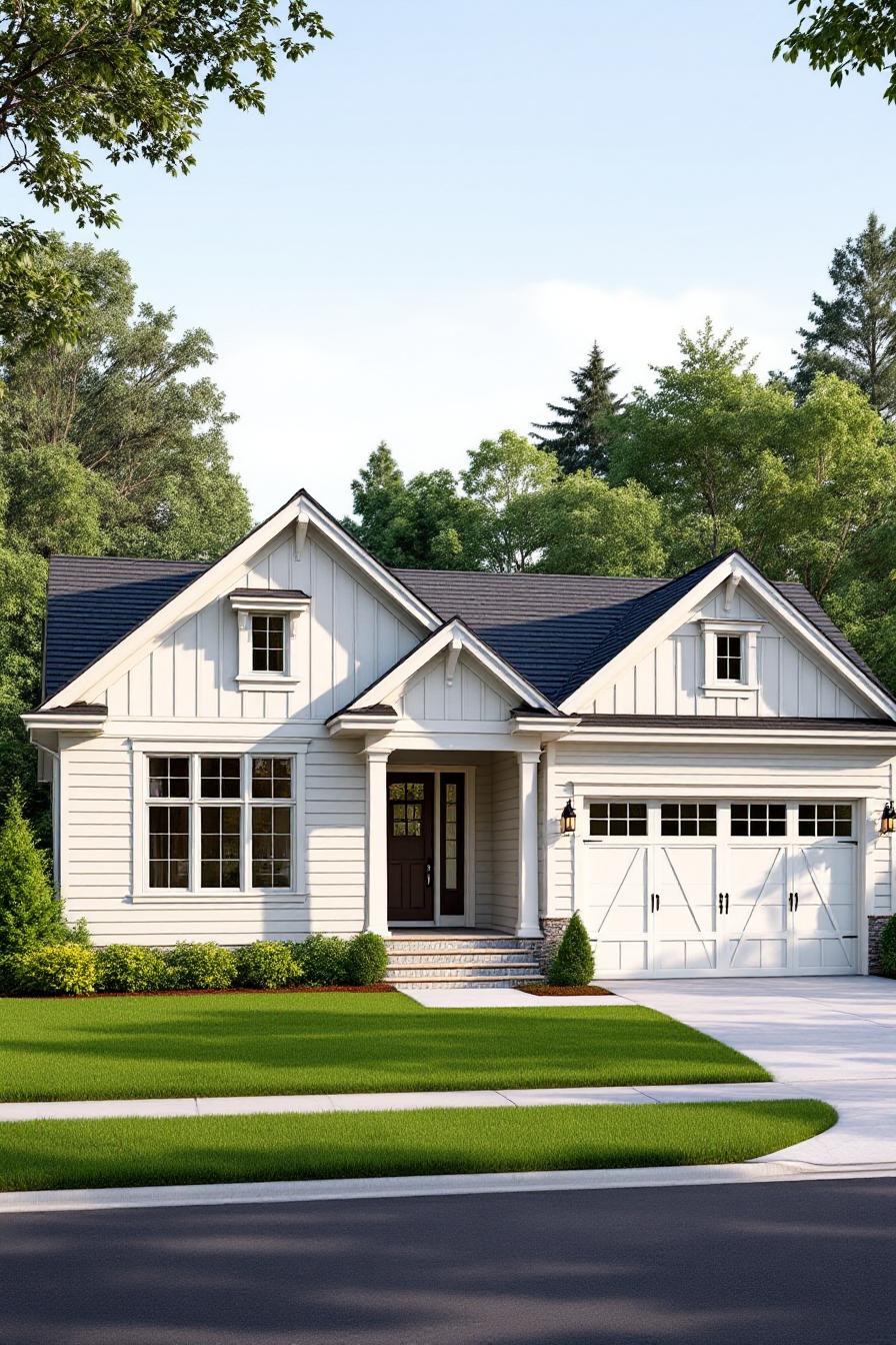Charming Craftsman-style house with lush green lawn