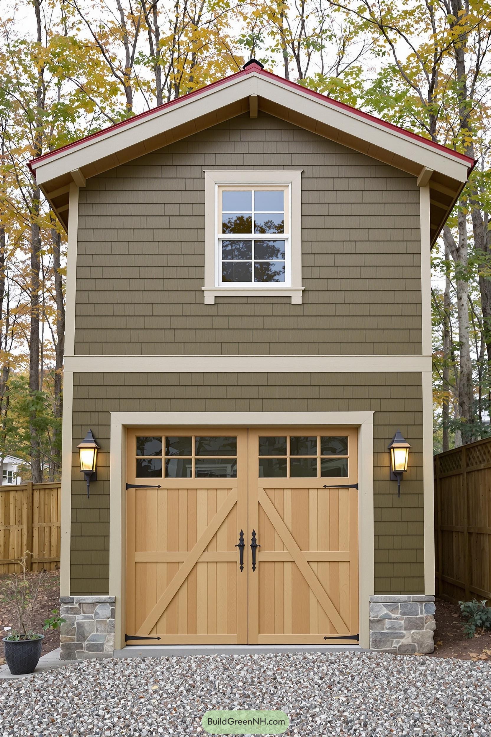 Compact Craftsman Shed with Double Doors