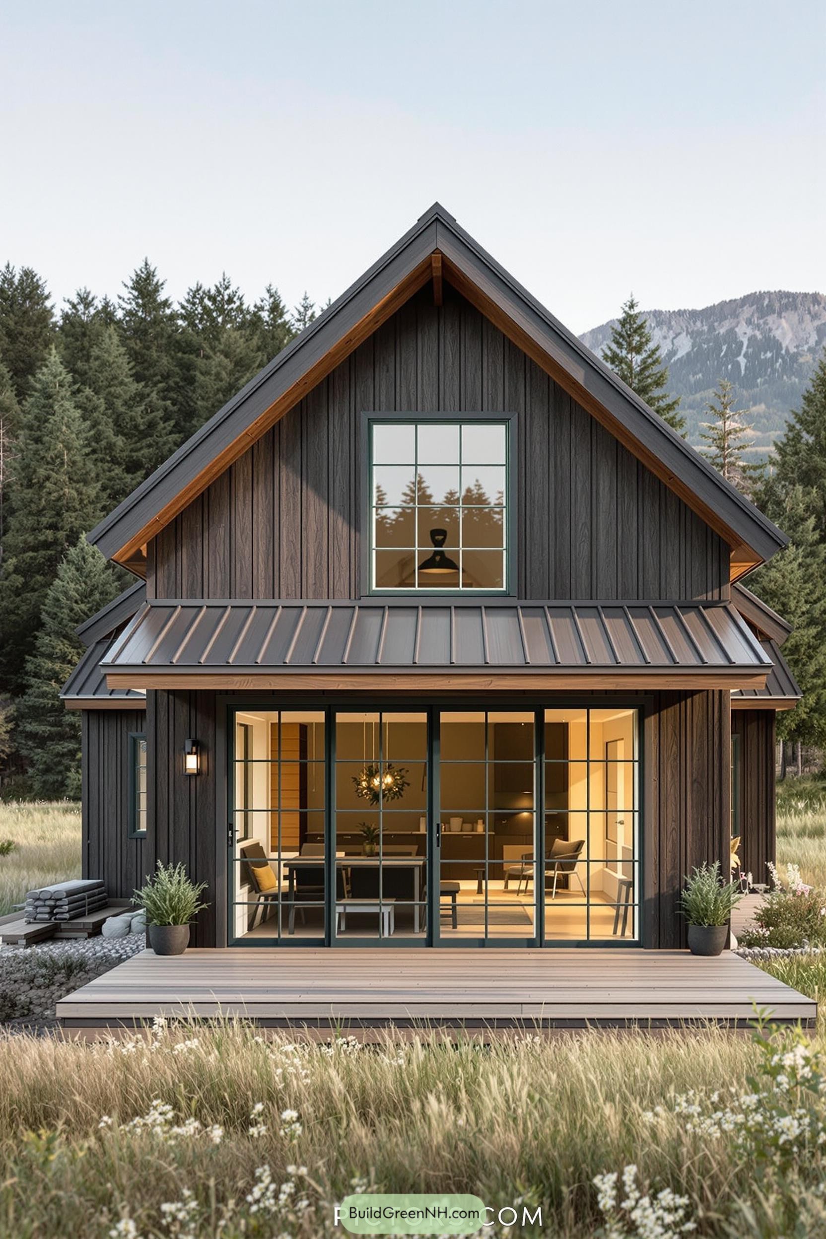 Charming small barn house with a cozy porch