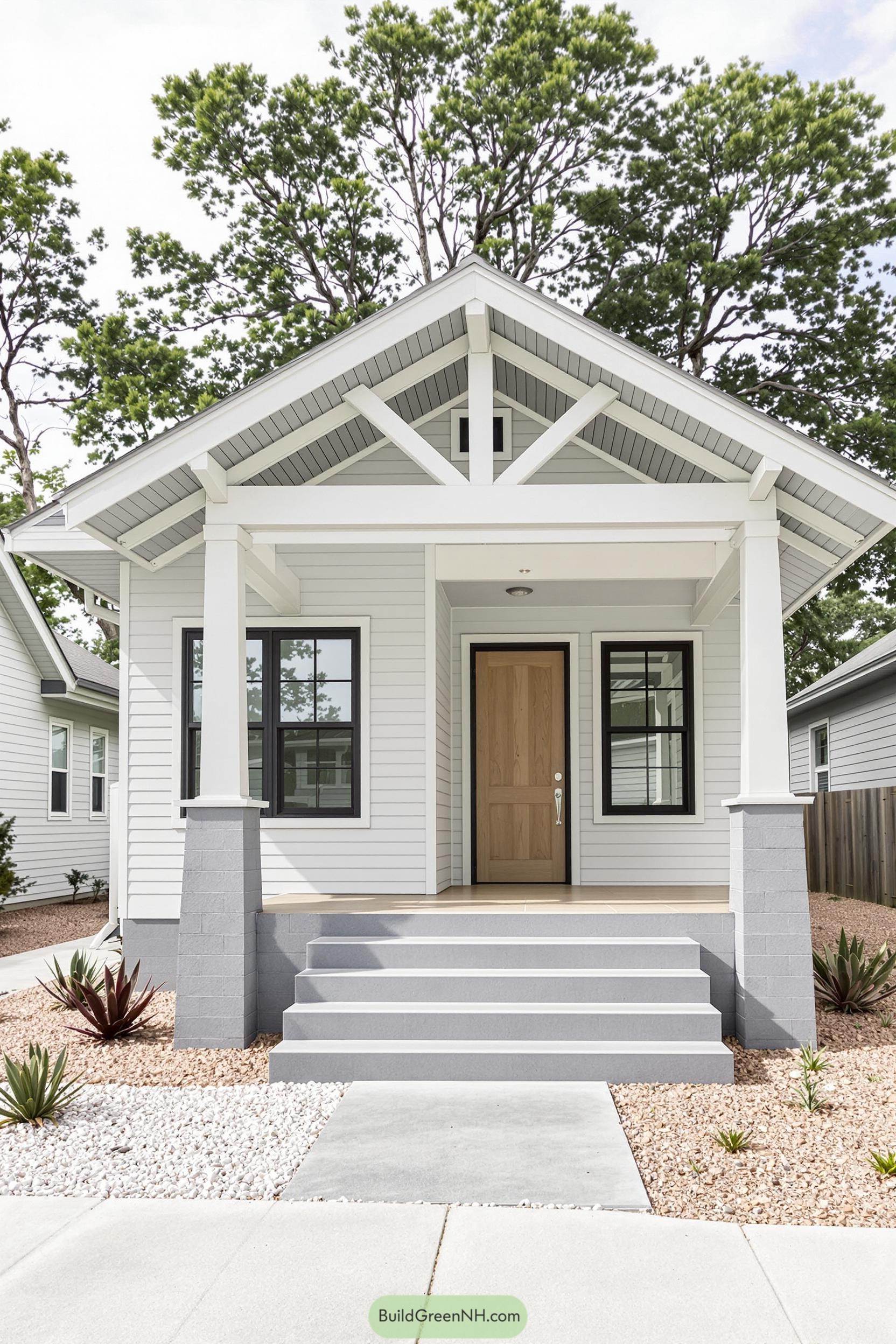 Cozy porch of a modern Florida bungalow