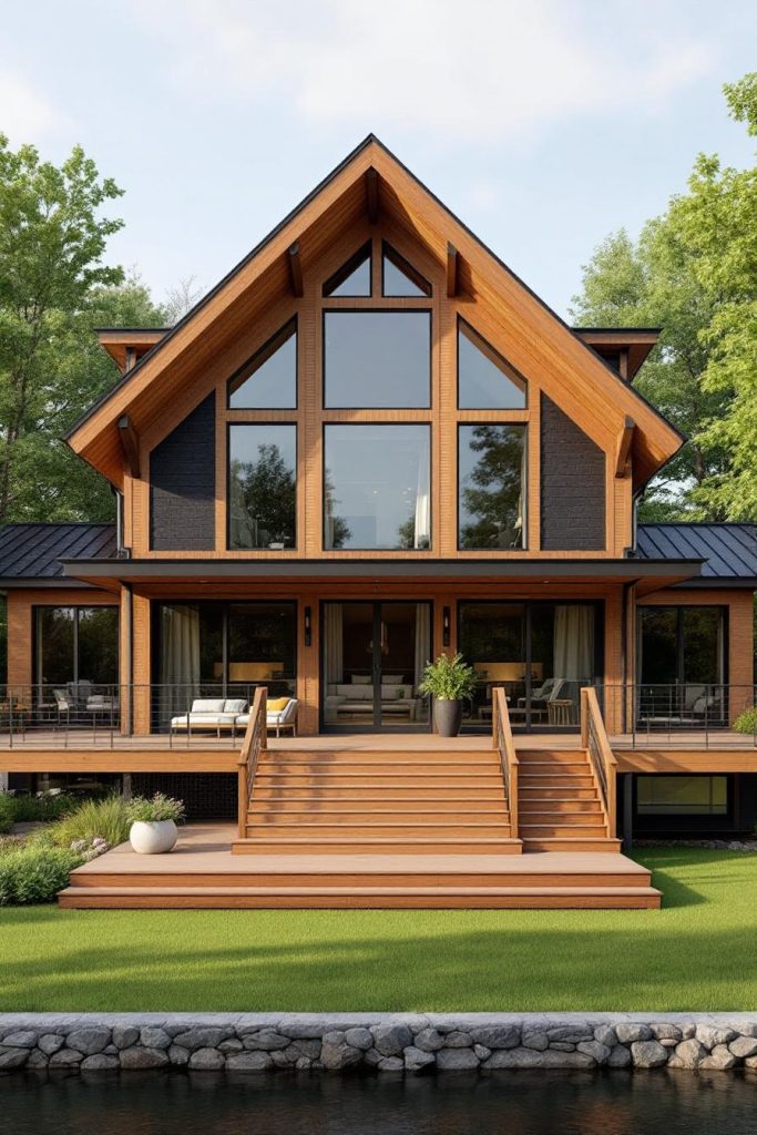 Curated visual reference: Fresh Look at 34 Stunning River Houses That Make The Riverfront Prettier