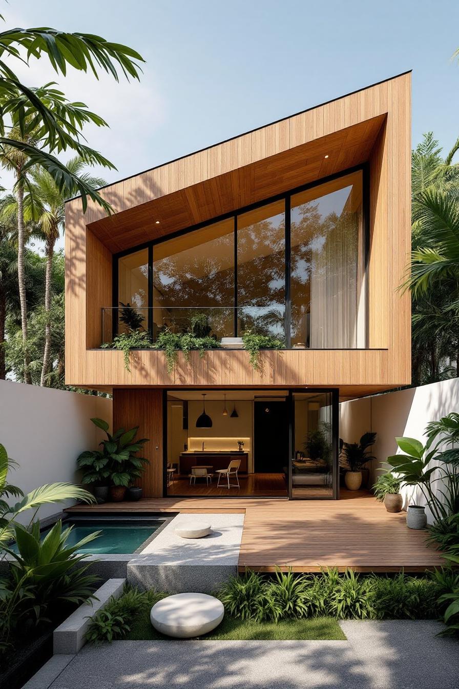 Stylish micro house with a lush backyard