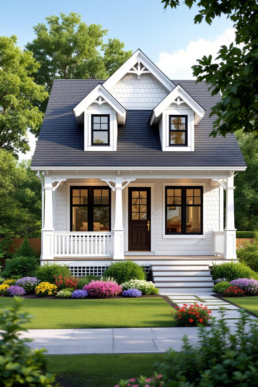 Quaint bungalow with front porch and garden