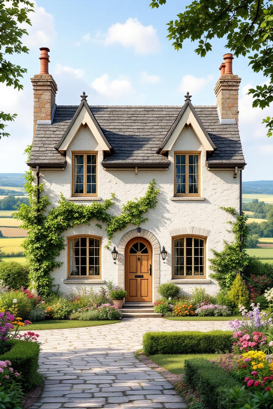 Picturesque small country house with a garden