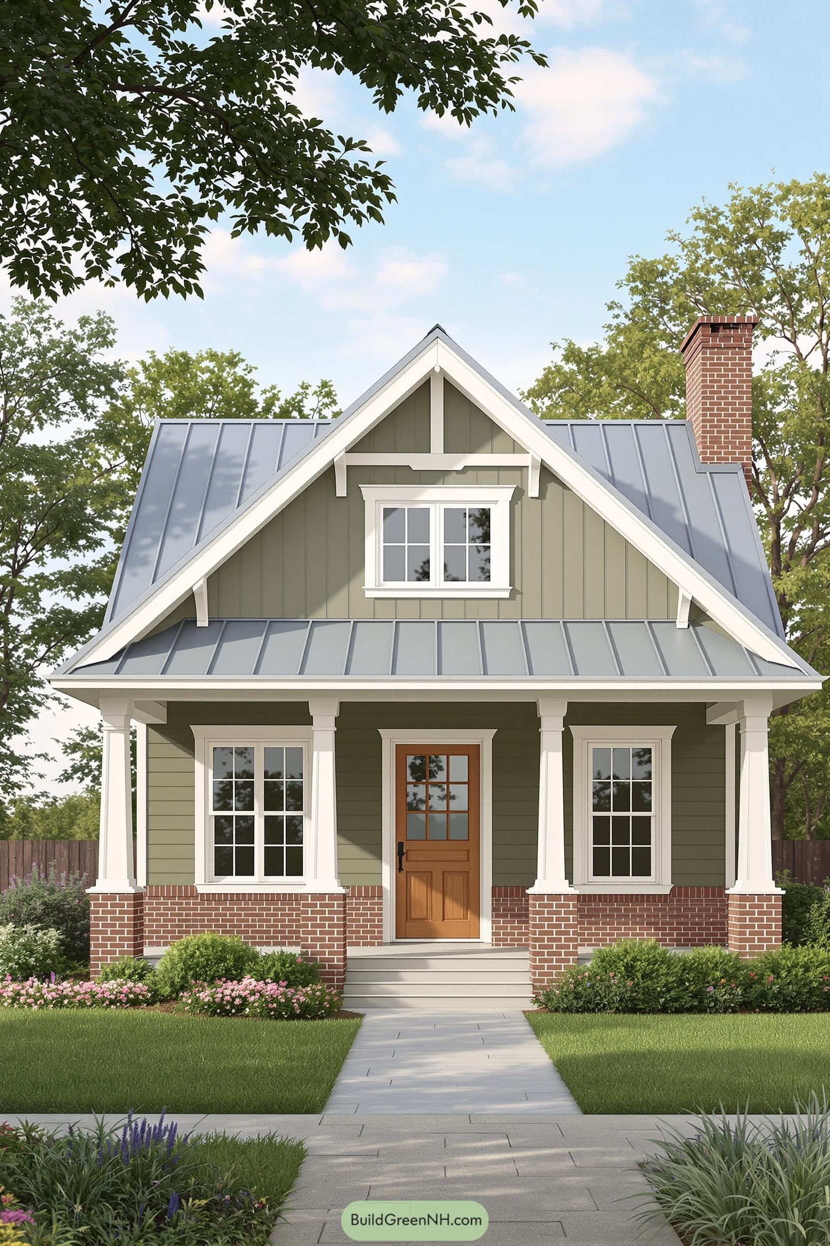 Quaint craftsman house with lush garden
