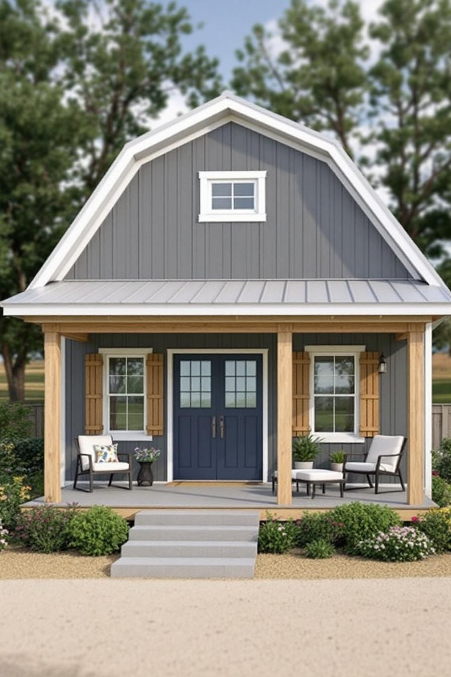 Small barndominium with a porch and charming décor