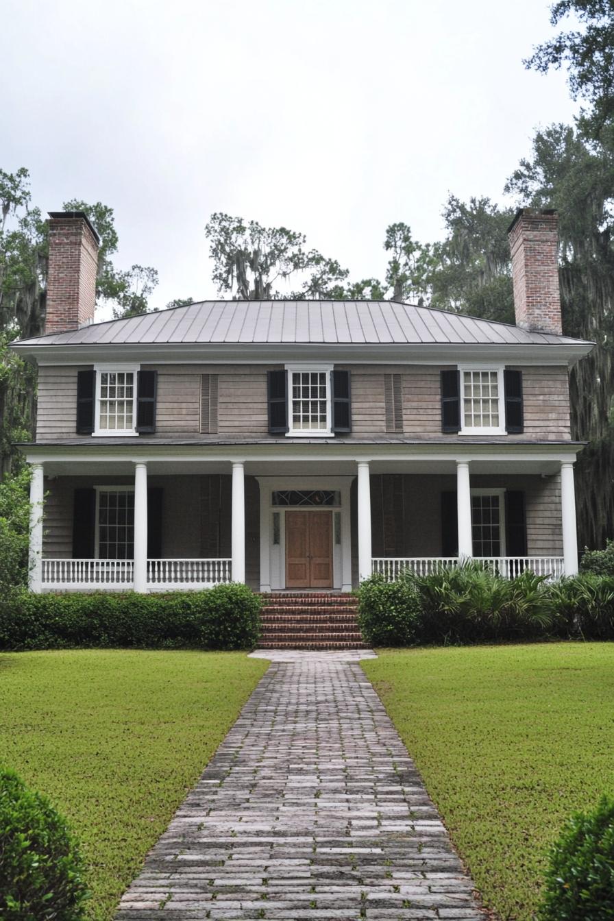 Traditional Southern home with grand porch