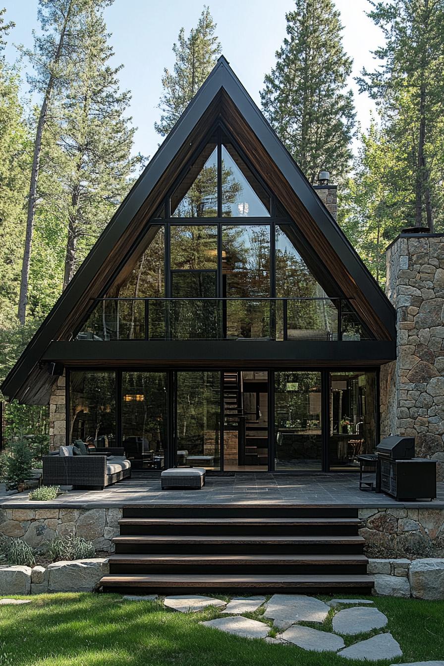 A-Frame cabin amidst the pines
