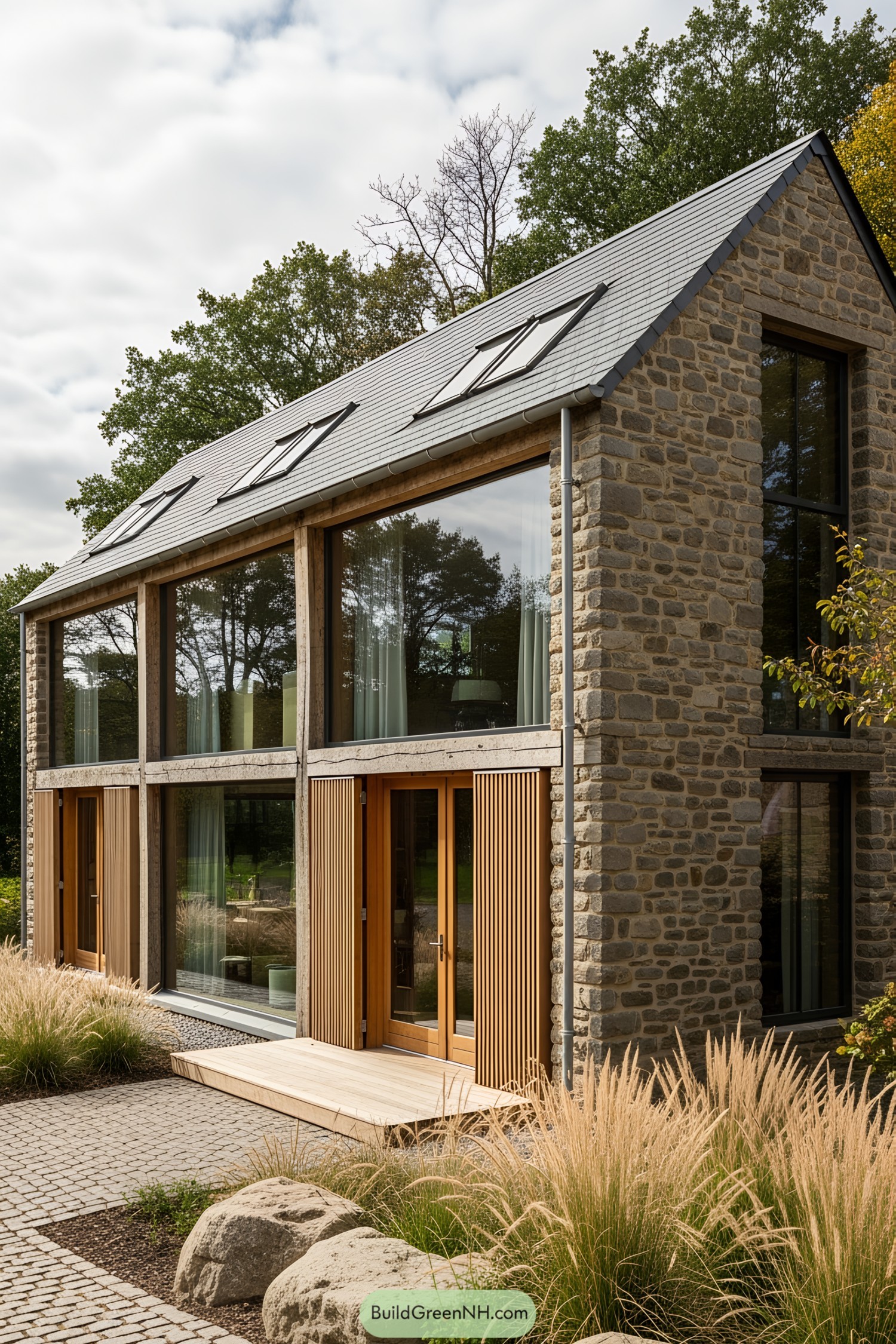 Charming rustic house with stone and wood exteriors